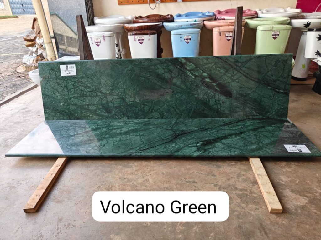 Natural Granite Worktops a green marble surface with black veins